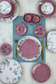 Set de mic dejun, Keramika, 275KRM1698, Ceramica , Nu absoarbe apa, Roz