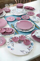Set de mic dejun, Keramika, 275KRM1698, Ceramica , Nu absoarbe apa, Roz