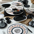 Set de mic dejun, Keramika, 275KRM1699, Ceramica , Nu absoarbe apa, Negru