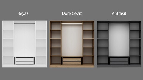 Dulap pentru haine, Minerva, Kale White, 180x210x52 cm, PAL, Alb