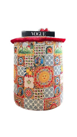 Taburet, Qunef, Jungle Scar Pouffe, 45x60 cm, Material: 100% IN, Multicolor