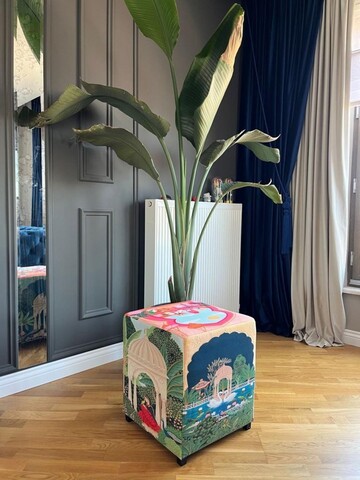 Taburet, Qunef, Jungle Scar Pouffe, 45x60 cm, Material: 100% IN, Roz