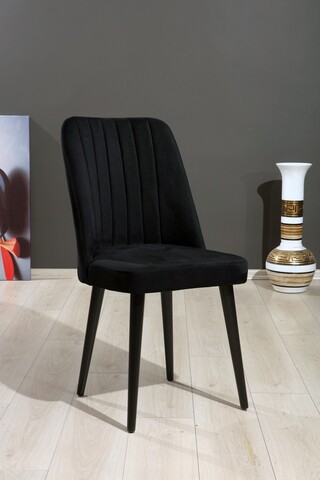 Set scaune 2 piese, Beckley, Polo, MDF , Negru