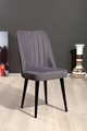 Set scaune 4 piese, Beckley, Polo, MDF , Gri/Negru