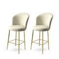 Set scaun de bar (2 bucăți), Hanah Home, Alte, Crem / Aur