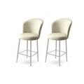 Set scaun de bar (2 bucăți), Hanah Home, Alte, Gri/Crom