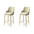 Set scaun de bar (2 bucăți), Hanah Home, Enox, Crem / Aur