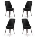 Set scaune 4 piese, Hanah Home, Dexa, Negru/Maro