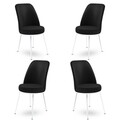 Set scaune 4 piese, Hanah Home, Dexa, Alb/Negru