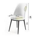 Set scaune 4 piese, Hanah Home, Dexa, Alb/Negru