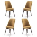 Set scaune 4 piese, Hanah Home, Dexa, Cappuccino/Maro