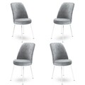 Set scaune 4 piese, Hanah Home, Dexa, Gri/Alb
