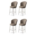 Set scaune  de bar 4 piese, Hanah Home, Alte, Cappuccino / Chrome