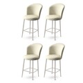 Set scaune  de bar 4 piese, Hanah Home, Alte, Crem / Crom