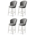 Set scaune  de bar 4 piese, Hanah Home, Alte, Gri/Crom