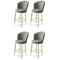 Set scaune  de bar 4 piese, Hanah Home, Alte, Gri / Auriu