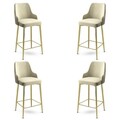 Set scaune  de bar 4 piese, Hanah Home, Enox, Crem / Aur
