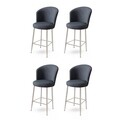 Set scaune  de bar 4 piese, Hanah Home, Fora, Antracit / Crom