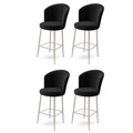 Set scaune  de bar 4 piese, Hanah Home, Fora, Negru / Crom