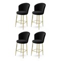 Set scaune  de bar 4 piese, Hanah Home, Fora, Negru