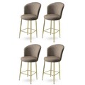 Set scaune  de bar 4 piese, Hanah Home, Fora, Cappuccino / Aur