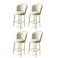 Set scaune  de bar 4 piese, Hanah Home, Fora, Crem / Aur