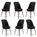Set scaune 6 piese, Hanah Home, Dexa, Negru/Maro