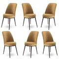 Set scaune 6 piese, Hanah Home, Dexa, Cappuccino/Maro