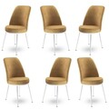 Set scaune 6 piese, Hanah Home, Dexa, Cappuccino / Alb