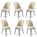 Set scaune 6 piese, Hanah Home, Dexa, Crem/Maro
