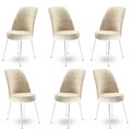 Set scaune 6 piese, Hanah Home, Dexa, Crem/Alb