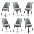Set scaune 6 piese, Hanah Home, Dexa, Gri/Negru