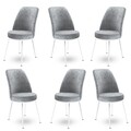 Set scaune 6 piese, Hanah Home, Dexa, Gri/Alb