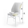 Set scaune 6 piese, Charlotte, Flex, Metal, Cappuccino / Negru