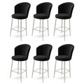 Set scaune de bar 6 piese, Hanah Home, Alte, Negru / Crom