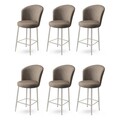 Set scaune de bar 6 piese, Hanah Home, Alte, Cappuccino / Chrome