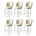 Set scaune de bar 6 piese, Hanah Home, Alte, Crem / Crom