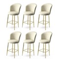 Set scaune de bar 6 piese, Hanah Home, Alte, Crem / Aur