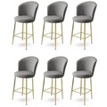 Set scaune de bar 6 piese, Hanah Home, Alte, Gri / Auriu