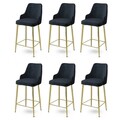 Set scaune de bar 6 piese, Hanah Home, Enox, Antracit / Aur