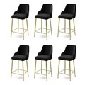 Set scaune de bar 6 piese, Hanah Home, Enox, Negru