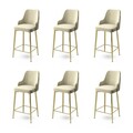 Set scaune de bar 6 piese, Hanah Home, Enox, Crem / Aur