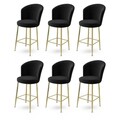 Set scaune de bar 6 piese, Hanah Home, Fora, Negru