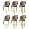 Set scaune de bar 6 piese, Hanah Home, Fora, Cappuccino / Aur