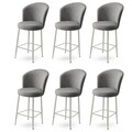 Set scaune de bar 6 piese, Hanah Home, Fora, Gri/Crom