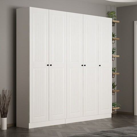 Cuier de perete, Minerva, Noah, 225x210x35 cm, PAL, Alb