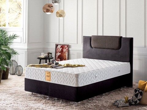 Saltea de pat, Niron, Spring 90x190 cm Single SizeMemory Foam andSpring Mattress, Husă: țesătură tricotată din bumbac, Alb