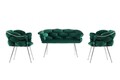 Set de canapea, Hanah Home, BC-2119, Verde/Crom