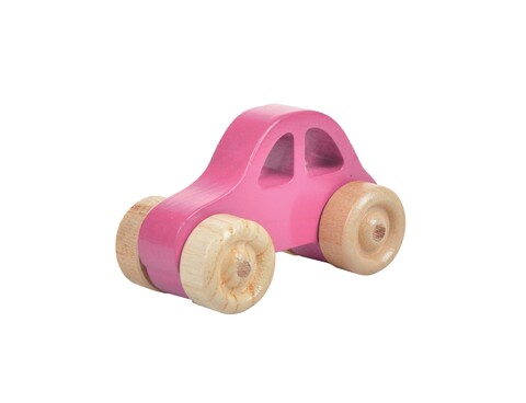 Jucarie pentru landou/carucior, Hanah Home, Car, 10x5x5 cm, Roz