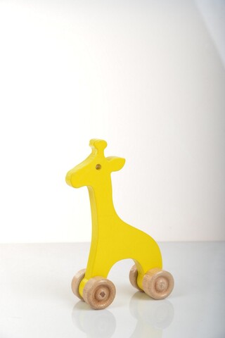 Jucarie pentru landou/carucior, Hanah Home, Giraffe, 9x15x4 cm, Galben